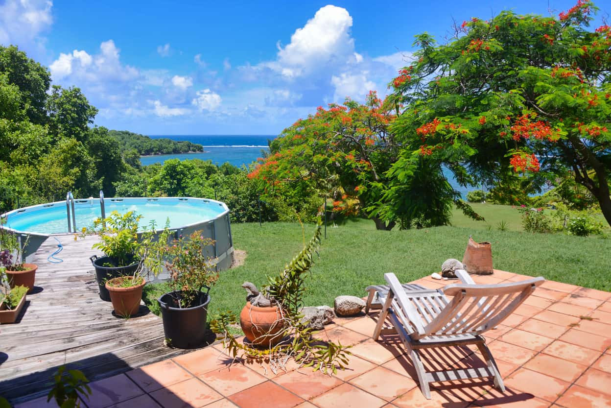 Cabane du Pêcheur location Martinique bungalow Tartane piscine - La jolie vue de la Cabane du Pêcheur