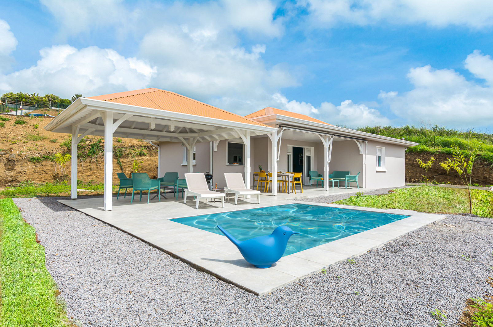 DAME DU LAC III le Vauclin location villa Martinique 3 ch vue mer et piscine - 