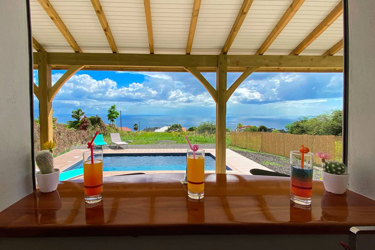KAZ BELLE VUE Rental villa Martinique sea view pool le Carbet PMR