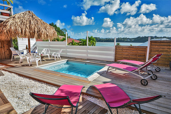 KAY TELLINE location Martinique Trinité joli T3 piscine  vue mer - La nouvelle piscine privée
