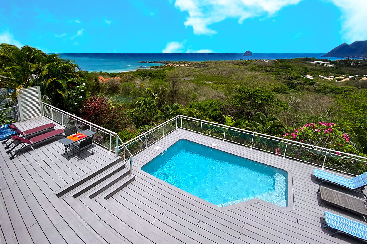location villa Martinique vue mer piscine et spa