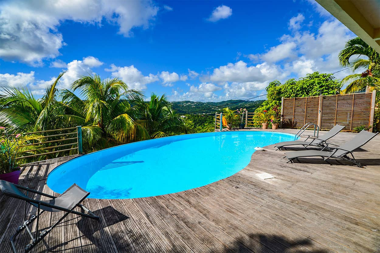BLUE HORIZON F2 Location Martinique Sud piscine vue mer location de