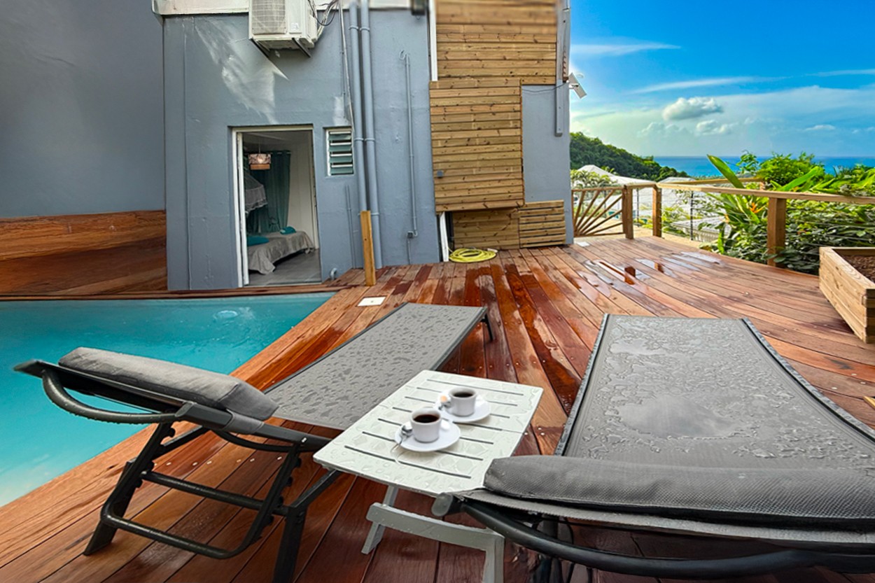 T2 LA VIE CREOLE rental Sainte de Luce Rental sea view Martinique - La vie Créole