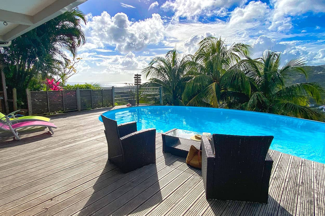 BLUE HORIZON STUDIO rental South Martinique pool sea view - Vue sur le Blue horizon