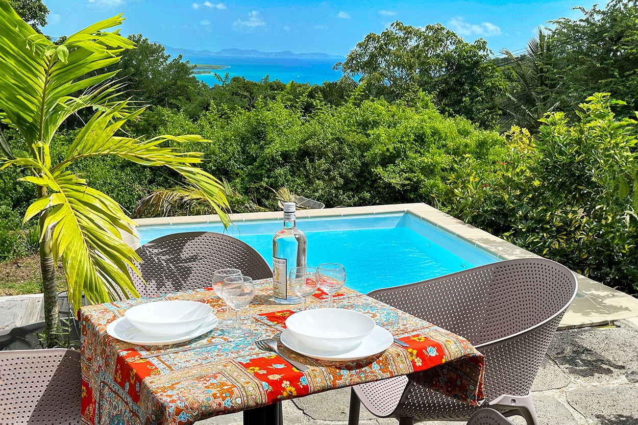 TI PAPA bungalow le Diamant Martinique Swimming pool sea view - Bienvenue à Ti Papa