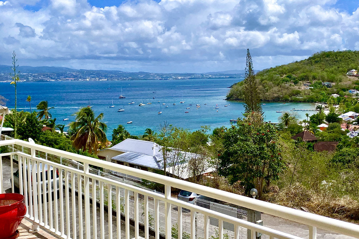 Location Martinique F3 Anse à l'Ane vue plage Trois Ilets - Terrasse vue mer