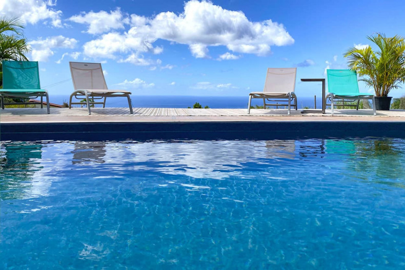 Location Carbet Kaz Belle Vue mer piscine