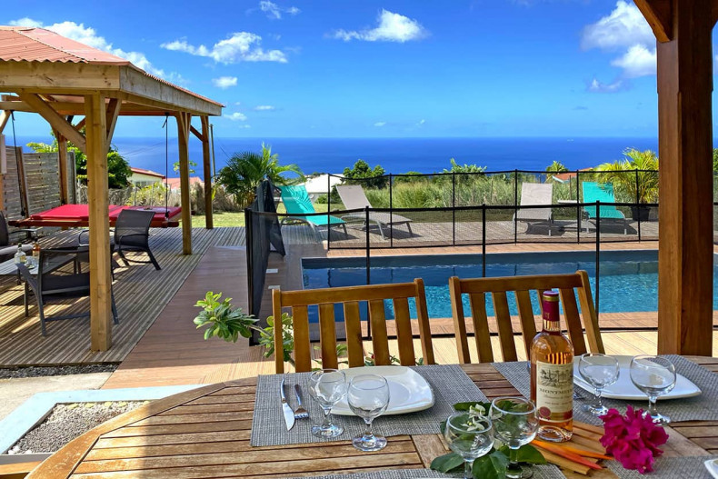 maison vacances le carbet piscine Kaz Belle Vue