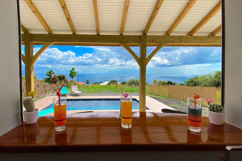 maison vacances le carbet piscine Kaz Belle Vue