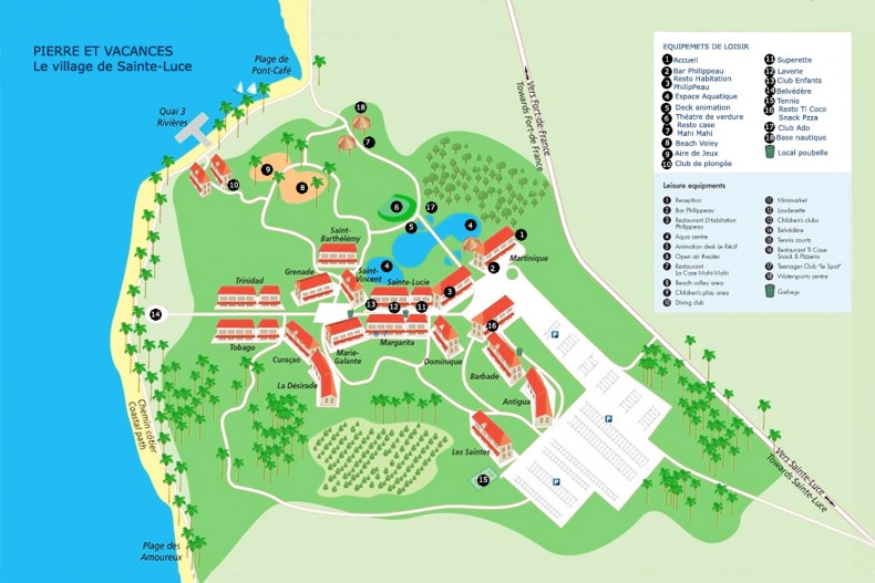 Plan village Pierre et vacances Martinique Sainte-Luce
