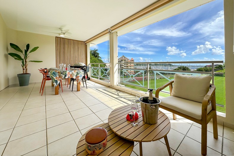 Superbe T3 le Marin vue Marina