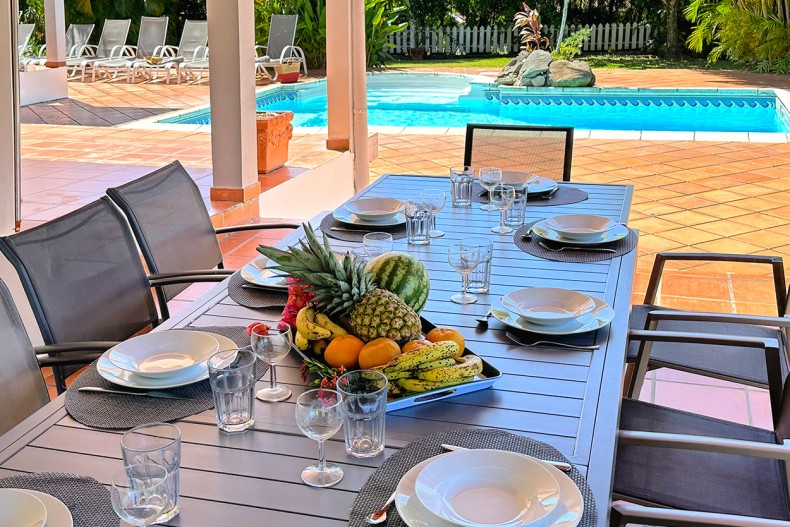 Grande table sur la terrasse