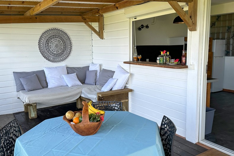 Le salon séjour sur la terrasse