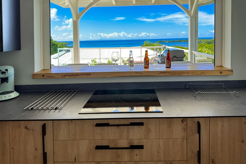 villa Martinique Diamant vue cuisine