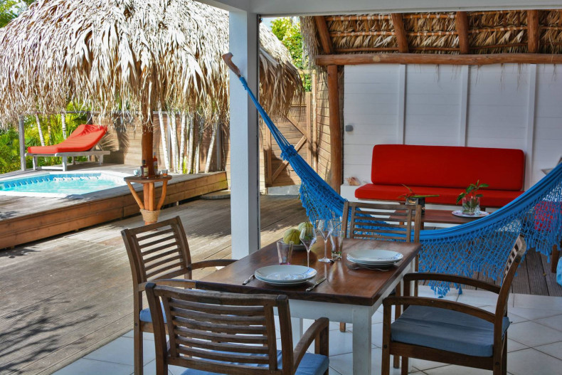 Vue turquoise parasol tartane