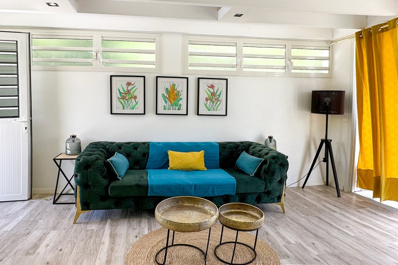 canapé Cascade de Sainte Anne 3 chambres piscine location maison Martinique