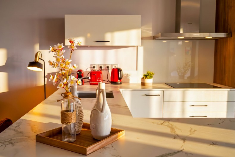 cuisine résidence de luxe F4 Schoelcher vue mer