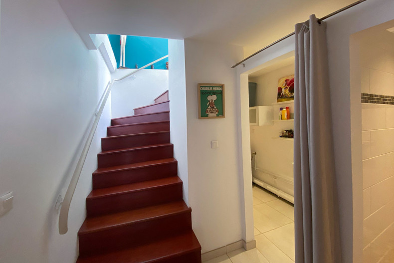 maison piscine sur le toit du Diamant escalier