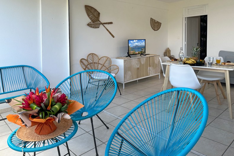 Location trois ilets appartement Azur vue mer