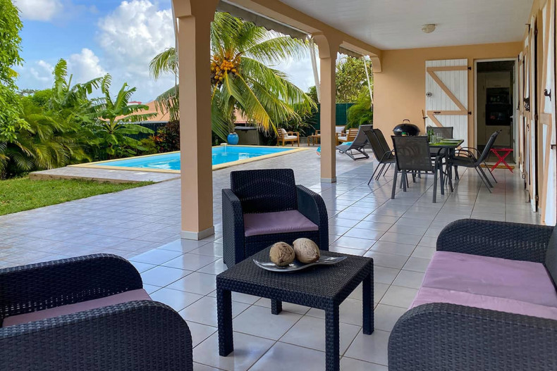 salon terrasse Location villa martinique le vauclin