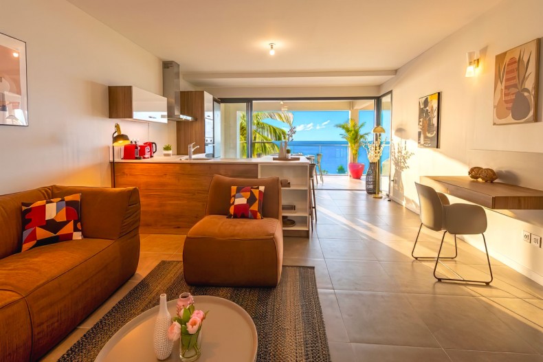 salon résidence de luxe F4 Schoelcher salon vue mer