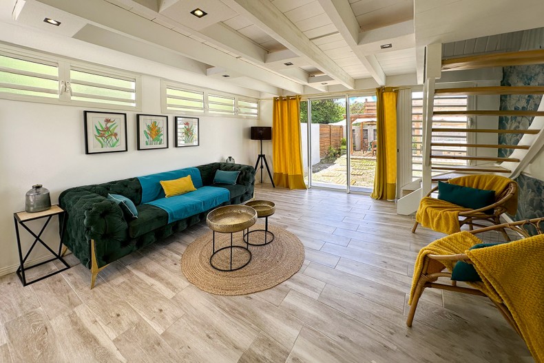 salon Cascade de Sainte Anne 3 chambres piscine location maison Martinique