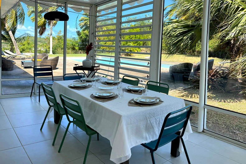 Table Villa Martinique Toits bleus atlantique