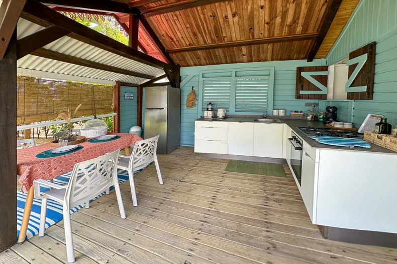 Sur la terrasse du bungalow