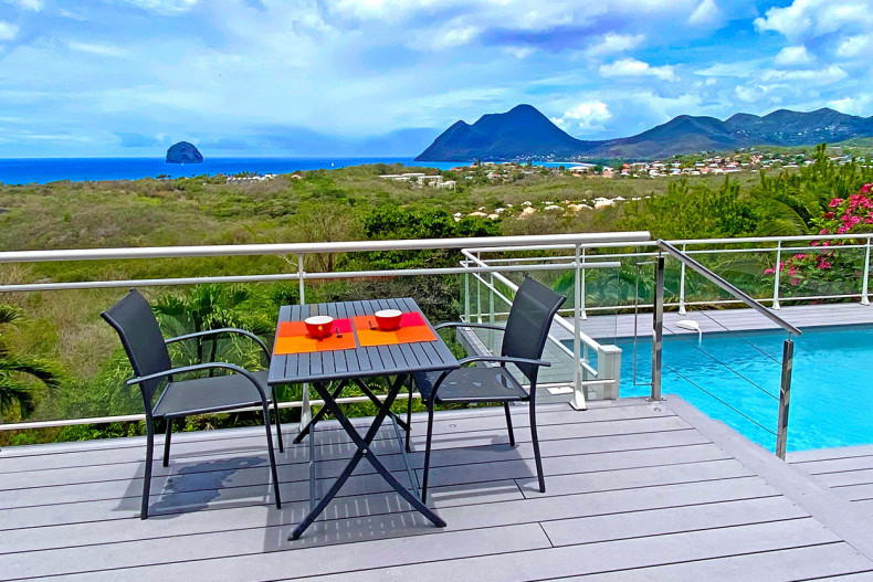 déj Location avec piscine Bleu Citron Le diamant