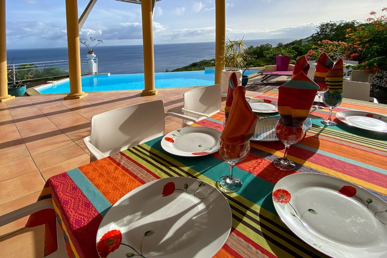 Location villa vue mer caraibes piscine