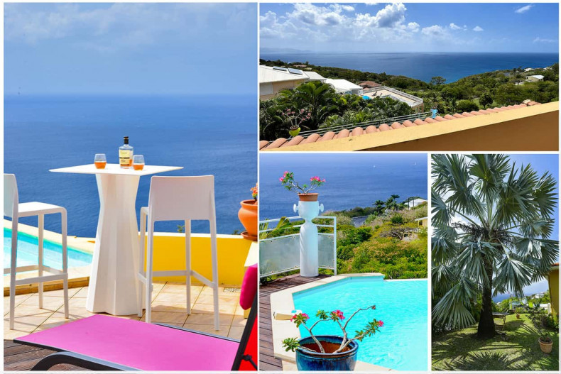 Location villa vue mer caraibes piscine