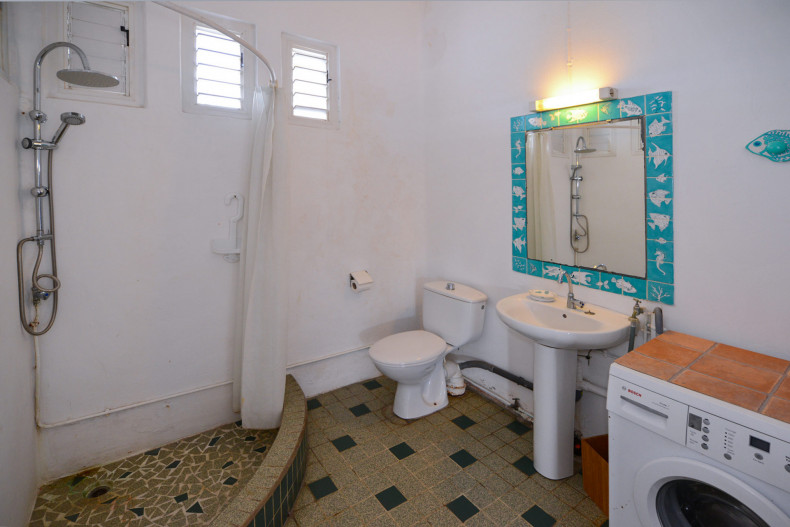 Salle d'eau à l'entrée de la maison