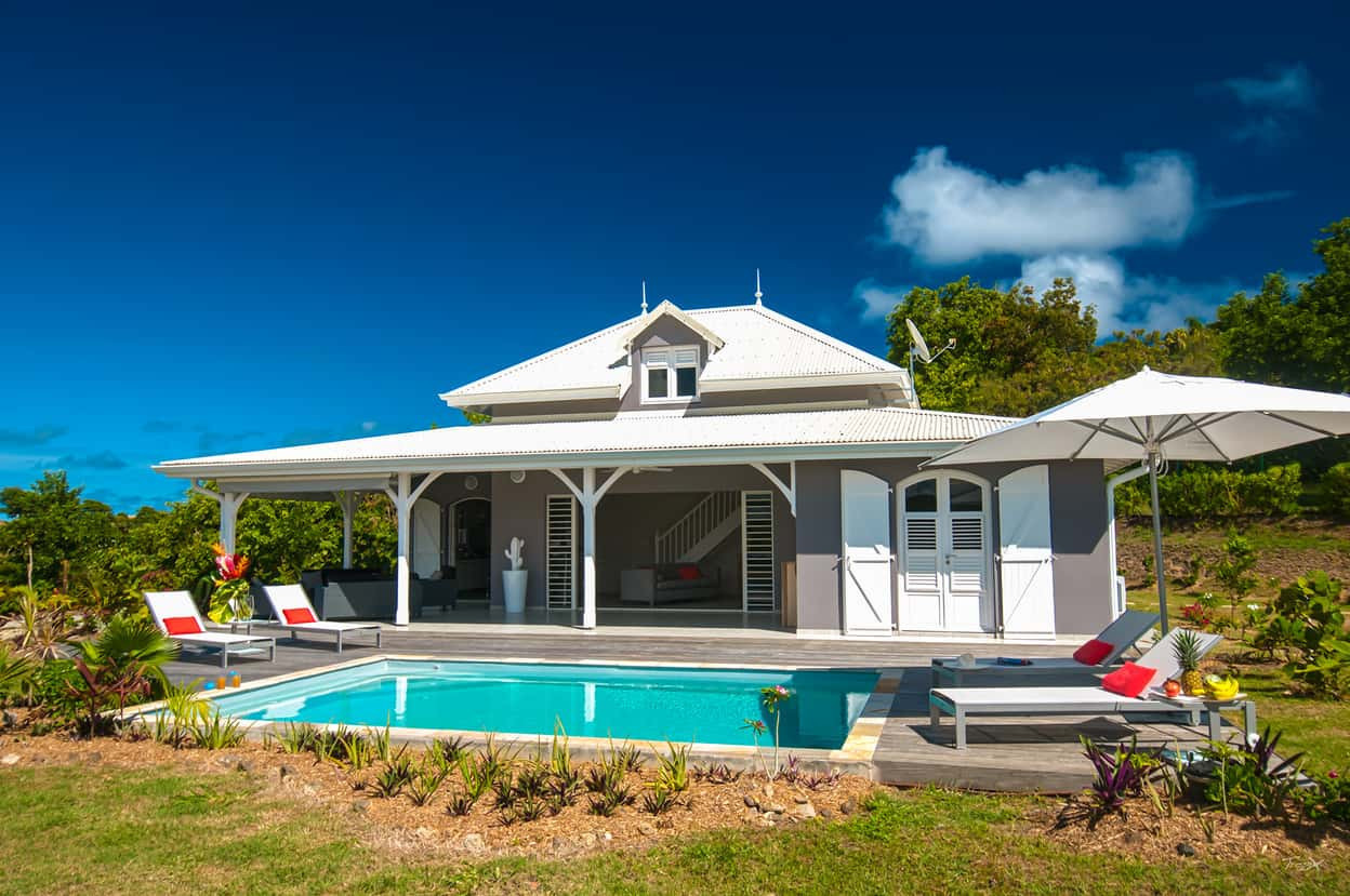 Palm trees Sea and Country View 4R luxury villa rental Martinique le Vauclin pool - la villa les Palmiers Campagne piscine