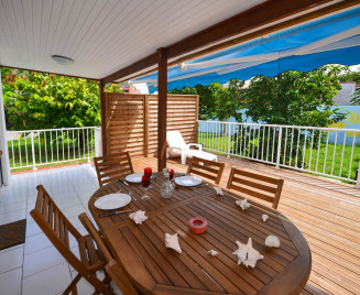 La terrasse du bungalow plage