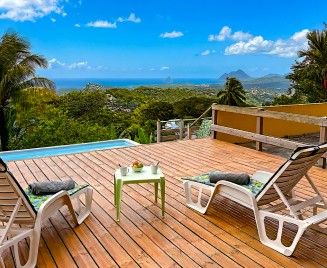 Villa Martinique Hauts rivière Salée vue diamant