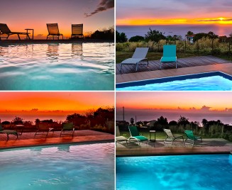 location Le carbet piscine coucher soleil Kaz Bel Vue