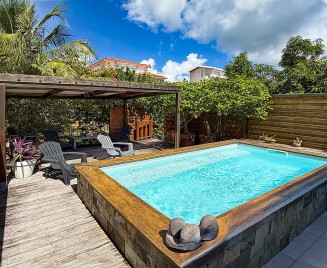 Salon maison piscine sur le toit du Diamant