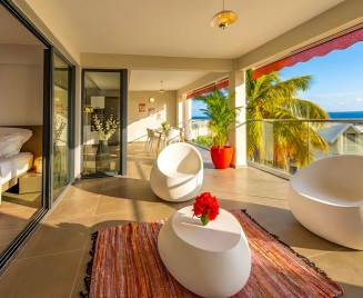 location terrasse de luxe F4 schoelcher vue mer