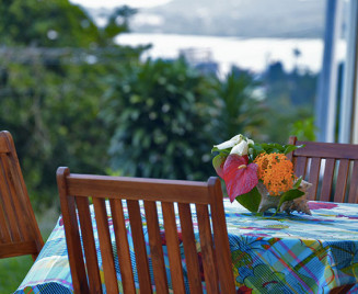 Le PIMENT ROUGE location Martinique le Robert - La petite vue sur la mer du Piment Rouge