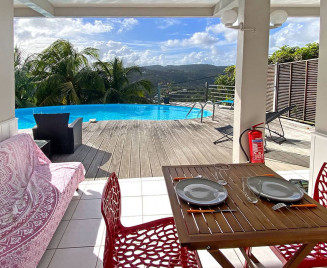 Location studio sud martinique piscine Blue Horizon